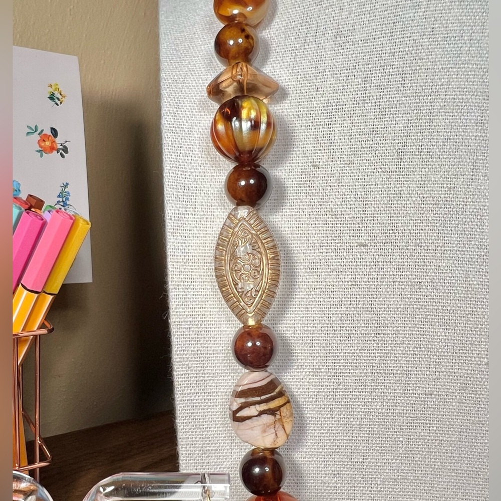 “Sienna Sunset” Artisan Beaded Necklace & Earring Set - Picture 6 of 11
